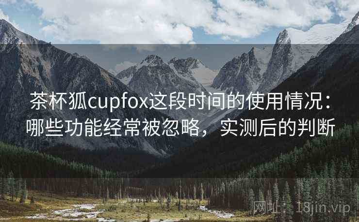 茶杯狐cupfox这段时间的使用情况：哪些功能经常被忽略，实测后的判断